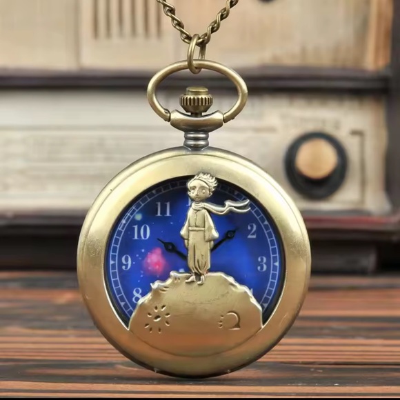 Zara Other - Vintage Bronze Hollow Design Little Prince Necklace Pendant 

Pocket Watch